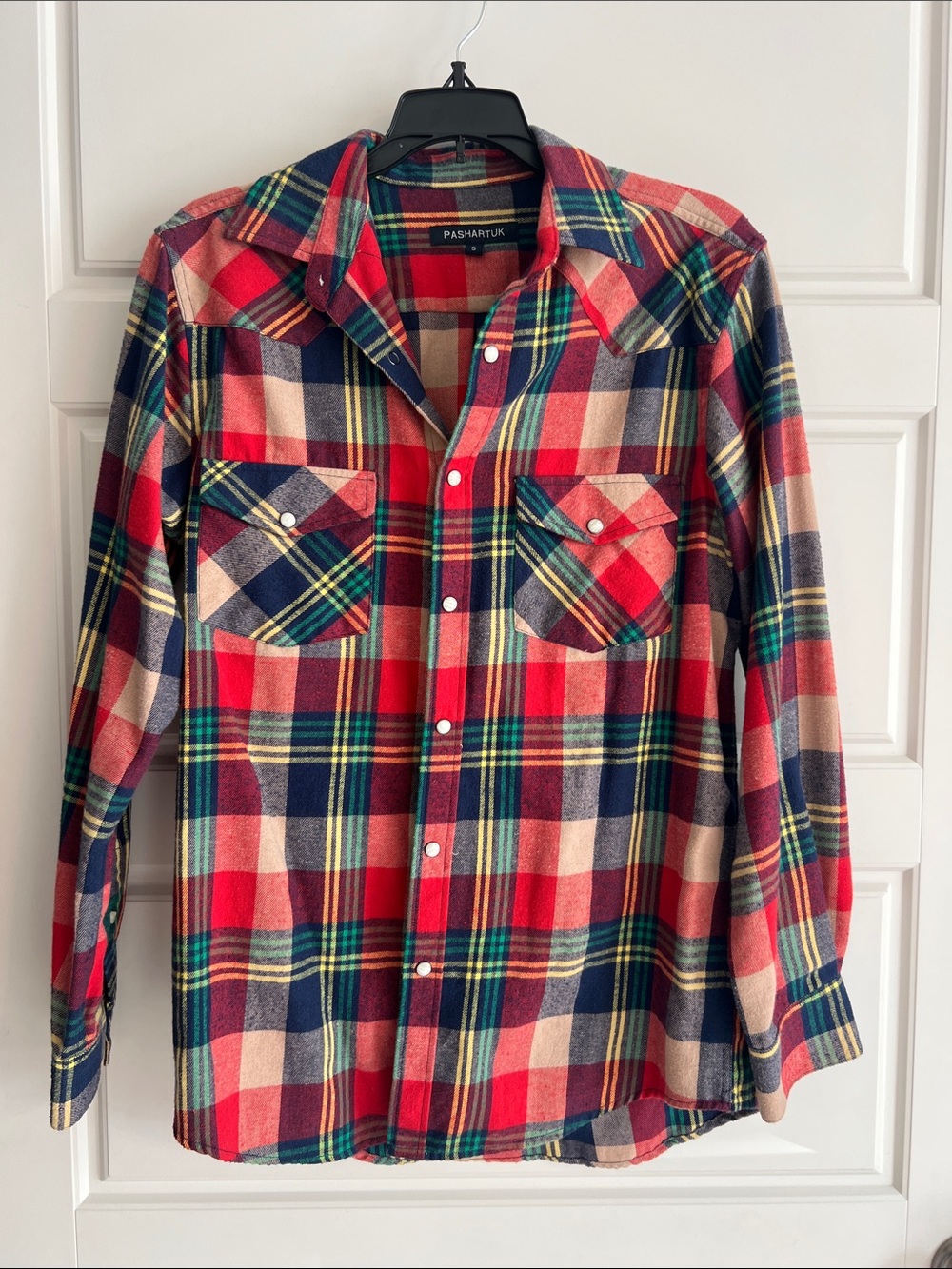 Pashartuck Men's Red Plaid Flannel Shirt